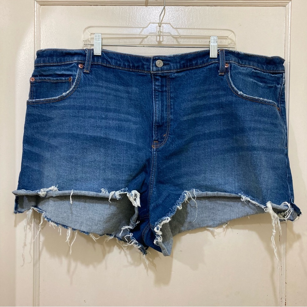 Abercrombie & Fitch The Cutoff Shorts High Rise Womens Size 36/22 Dark Wash Jean